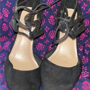 Elegant Black Women's Lace-Up Shoes